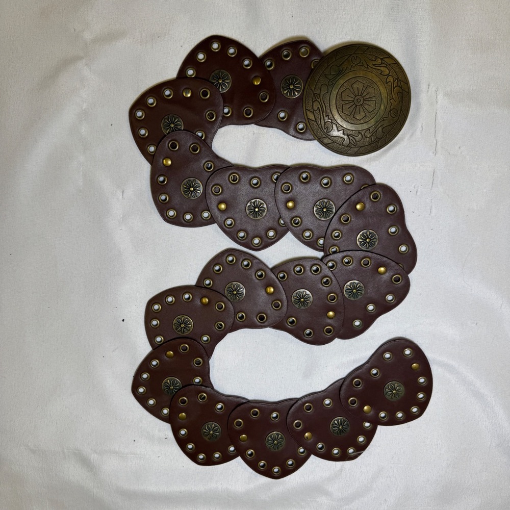 Brown Faux Leather Wide Boho Statement Belt with‎ Ornate Medallion Buckle SM - Picture 4 of 9